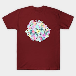 Hibiscus Floral Tropical Blue T-Shirt